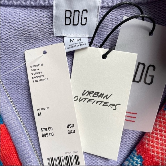 Urban Outfitters BDG Sweater Jesse Half Zip Purple Medium NWT - Picture 11 of 12